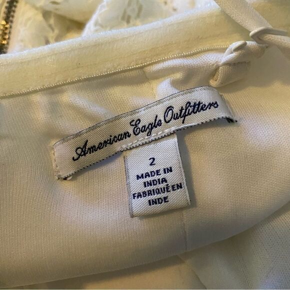 American Eagle Lace Bustier Mini Dress Off White 2 - Picture 4 of 4